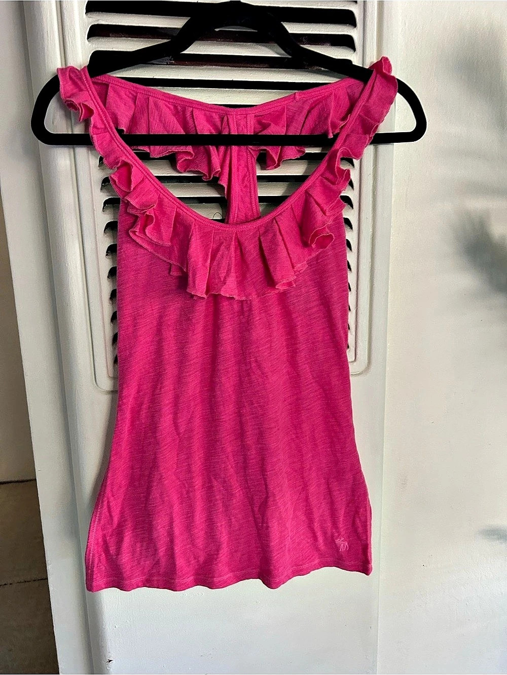 Abercrombie & Fitch Ruffle Tank Top in Pink Small NWT